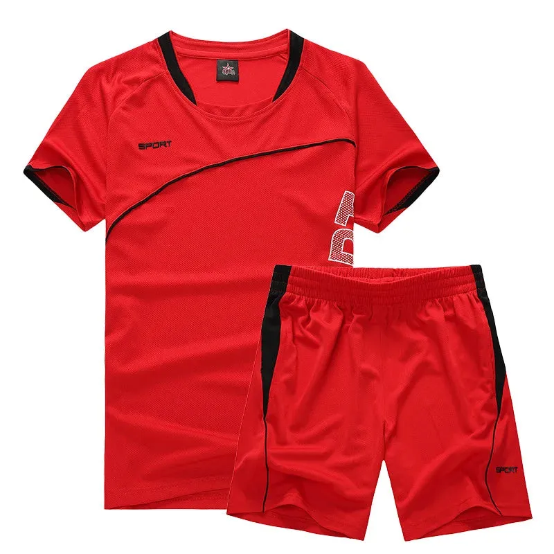 Men's Sportswear Summer Short-Sleeved Gym Clothing Men Running Football Uniform Fitness Loose Quick Dry Clothes Ropa Deportiva