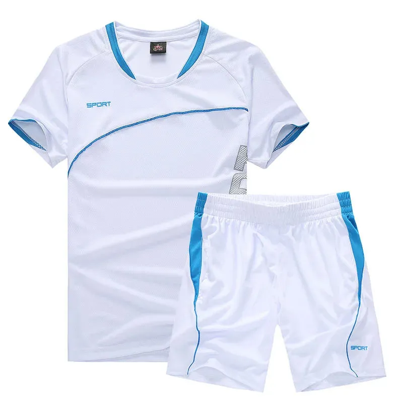 Men's Sportswear Summer Short-Sleeved Gym Clothing Men Running Football Uniform Fitness Loose Quick Dry Clothes Ropa Deportiva