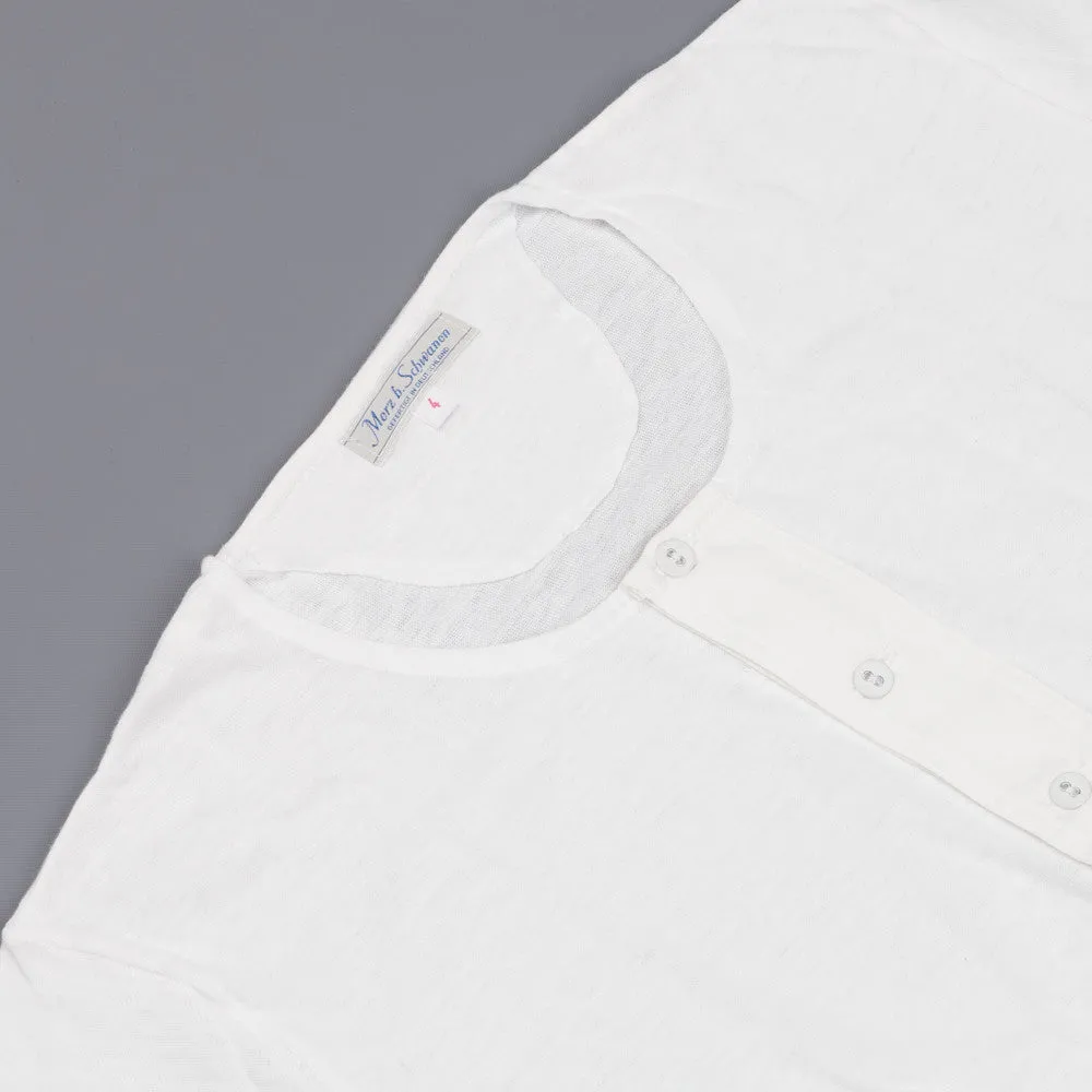 Merz B. Schwanen 103 button facing shirt 1/4 sleeve white