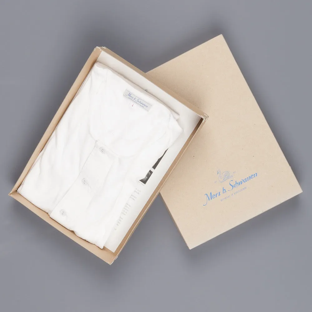 Merz B. Schwanen 103 button facing shirt 1/4 sleeve white