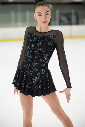 Mondor Competition Skating Dress 671 Glitter Floral Youth & Adult