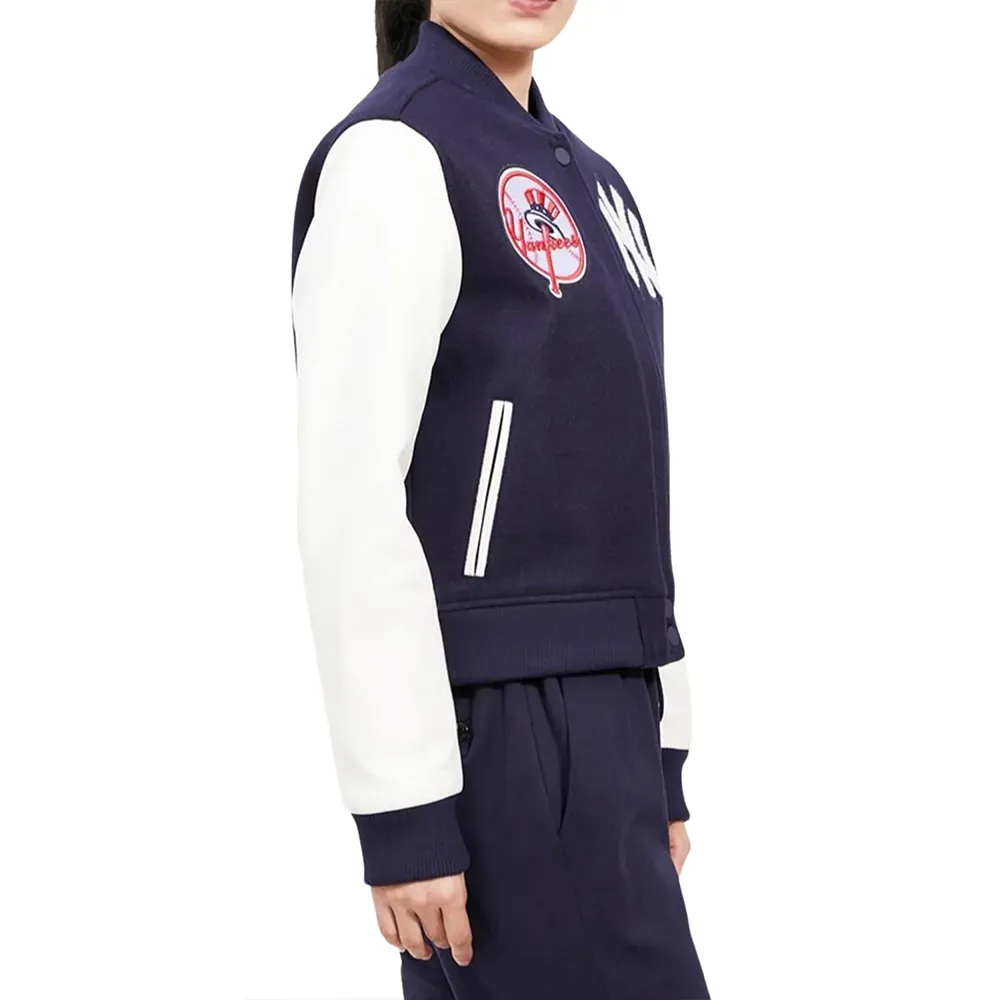 New York Yankees Navy and White Varsity Jacket For Men and Women