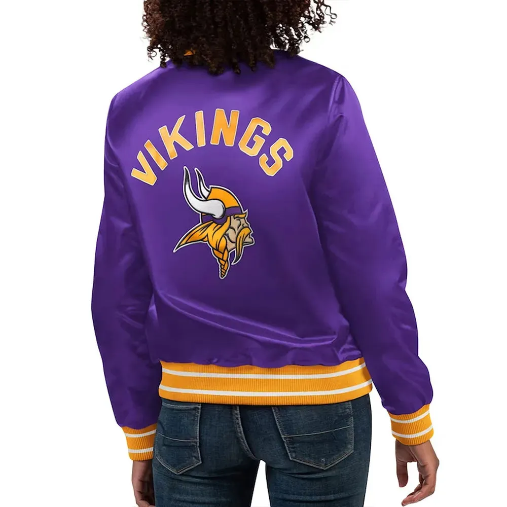 NFL Minnesota Vikings Satin Jacket for Women and Men