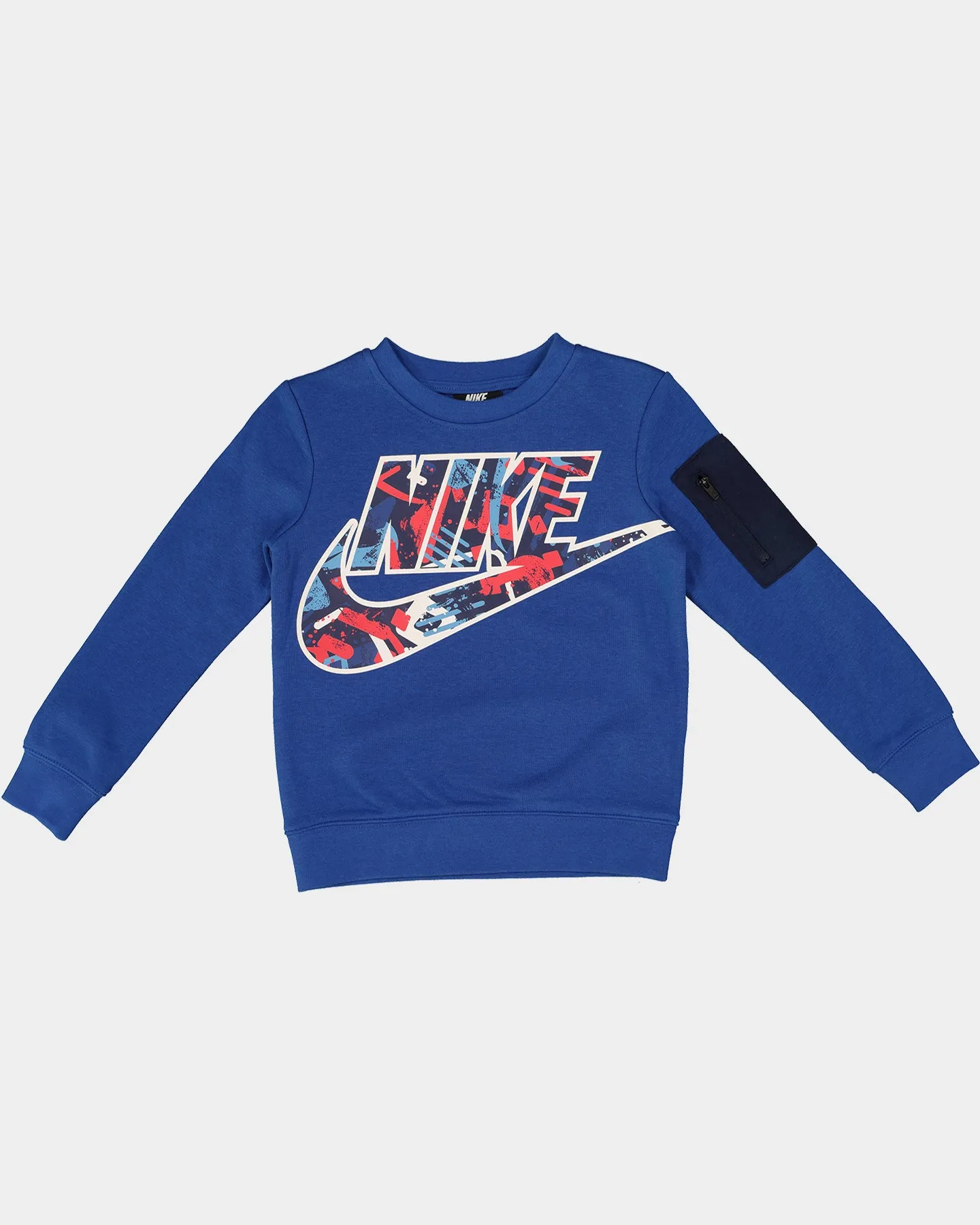 Nike Kids' Sportswear Thrill Zip Pocket Crewneck Game Royal Blue