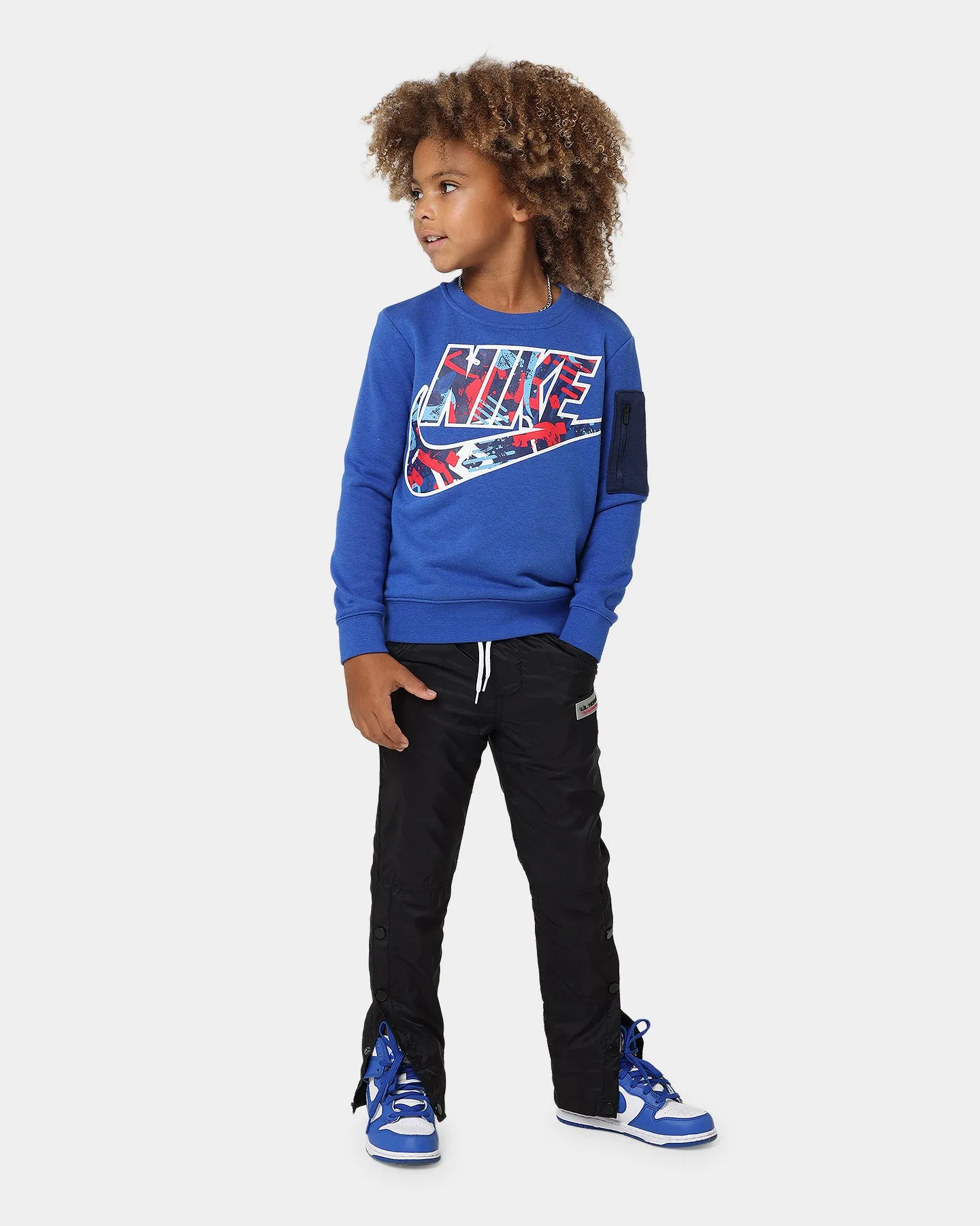 Nike Kids' Sportswear Thrill Zip Pocket Crewneck Game Royal Blue