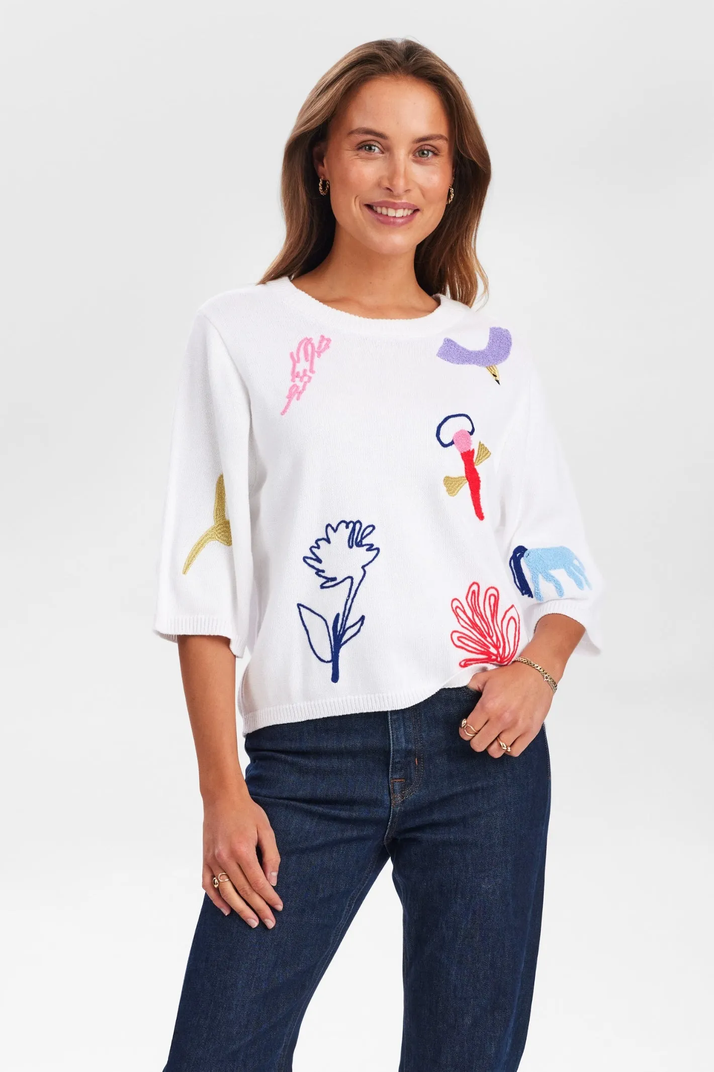 Nümph 705321 NUDEBORAH PULLOVER Patterned Cotton Jumper
