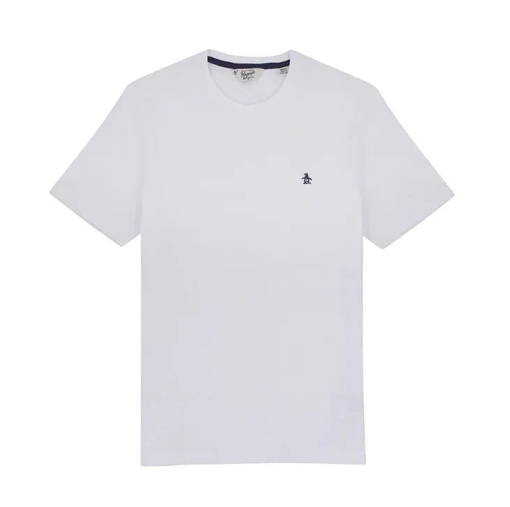 Original Penguin Pin Point Embroidered Logo T-Shirt - Bright White