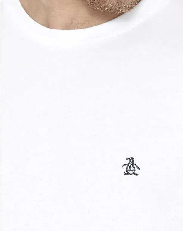 Original Penguin Pin Point Embroidered Logo T-Shirt - Bright White
