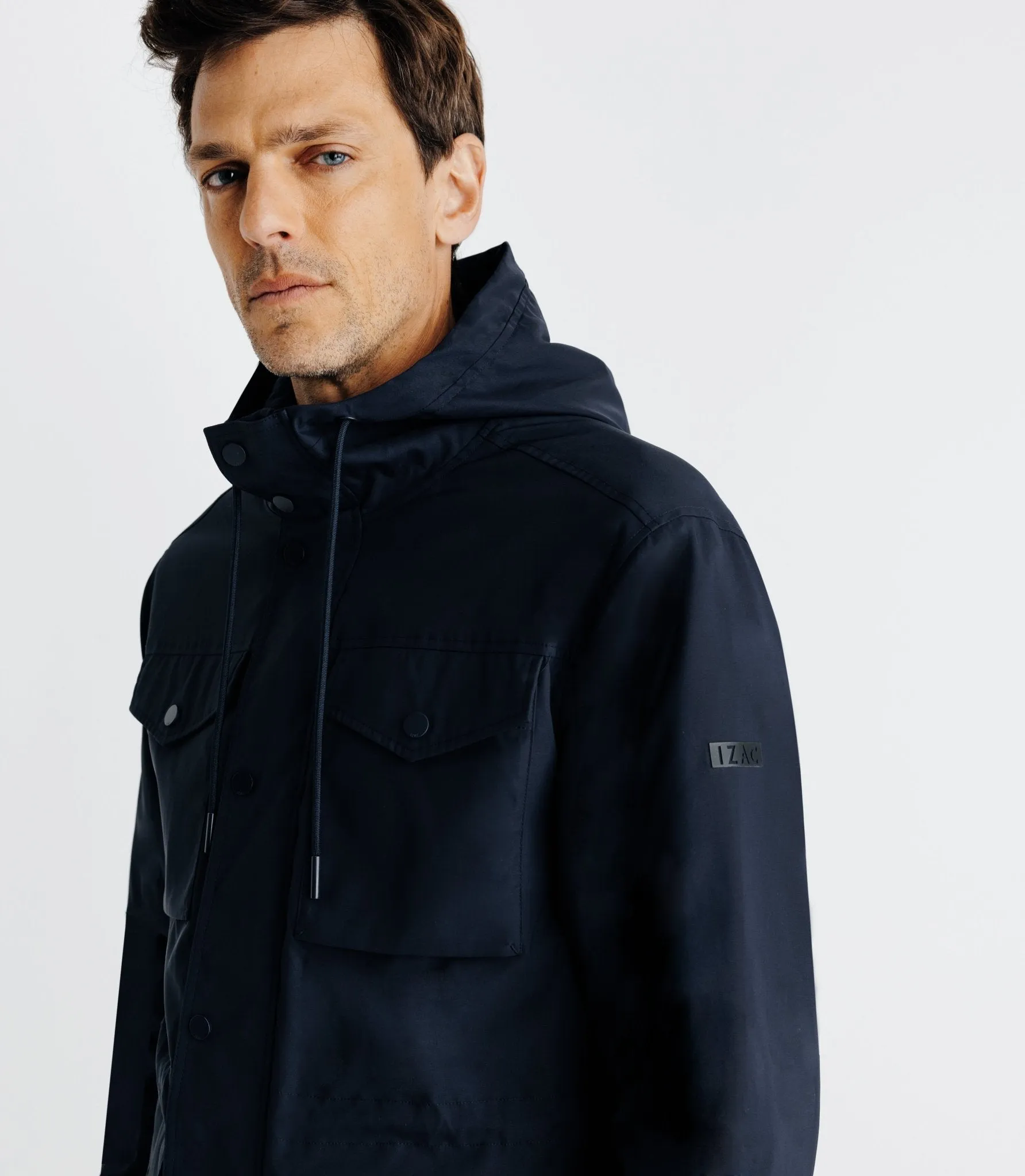 Parka avec capuche marine