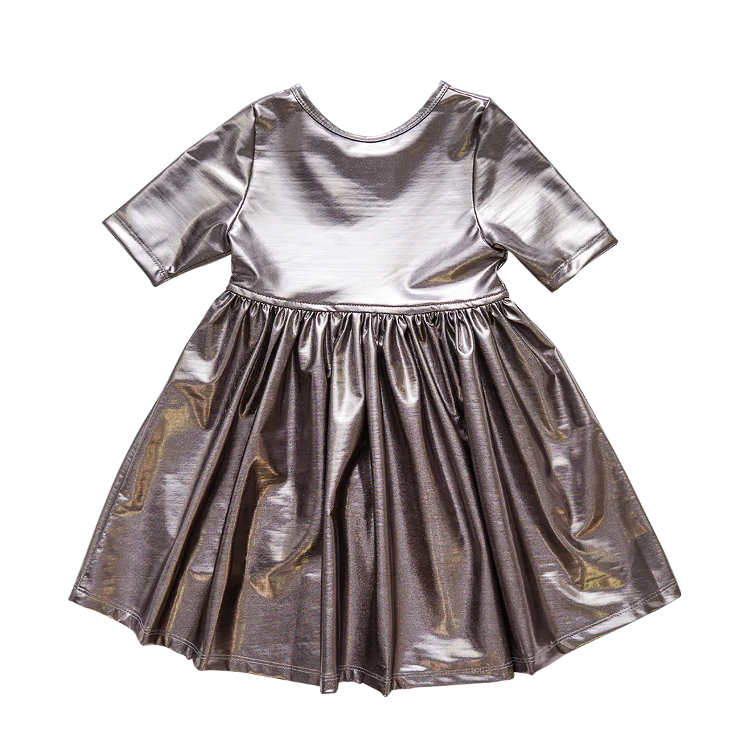 Pink Chicken Steph Dress - Silver Lame