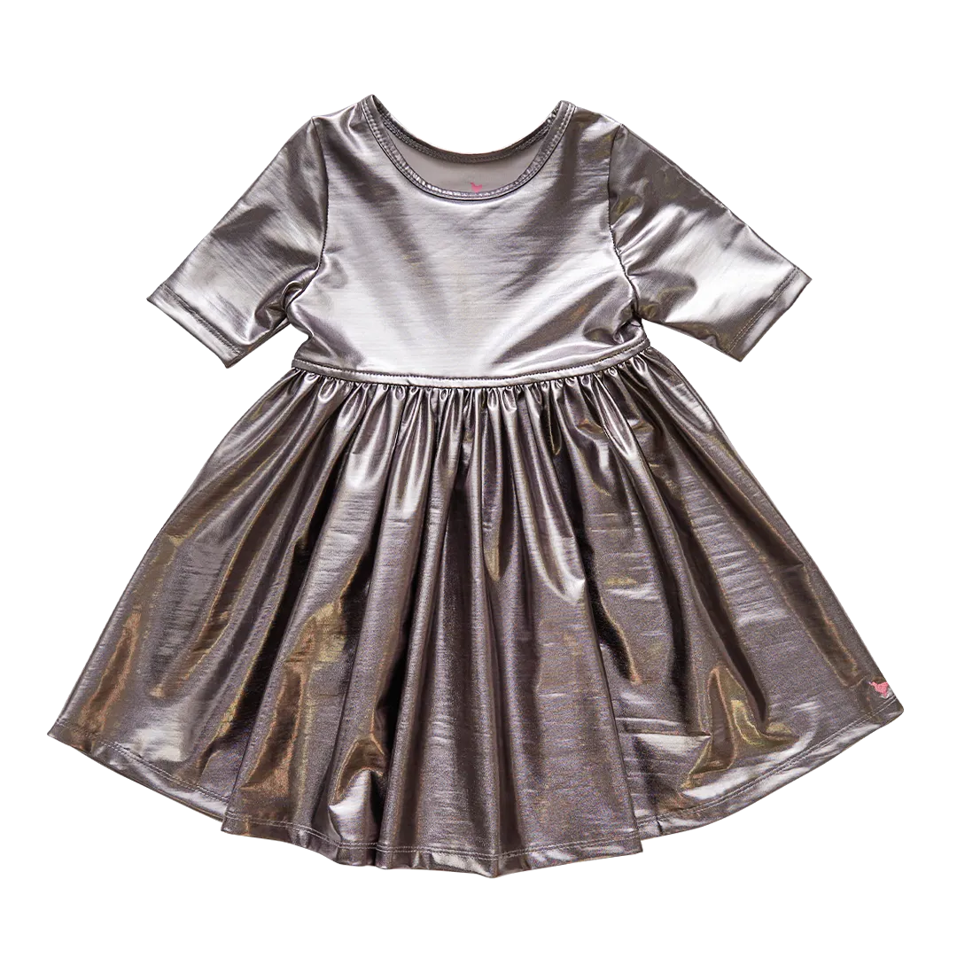 Pink Chicken Steph Dress - Silver Lame