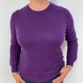 Plum Purple Cashmere Crew Neck Jumper Large Petite