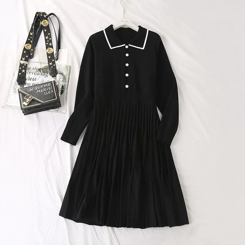 Plus fat long sweater dress