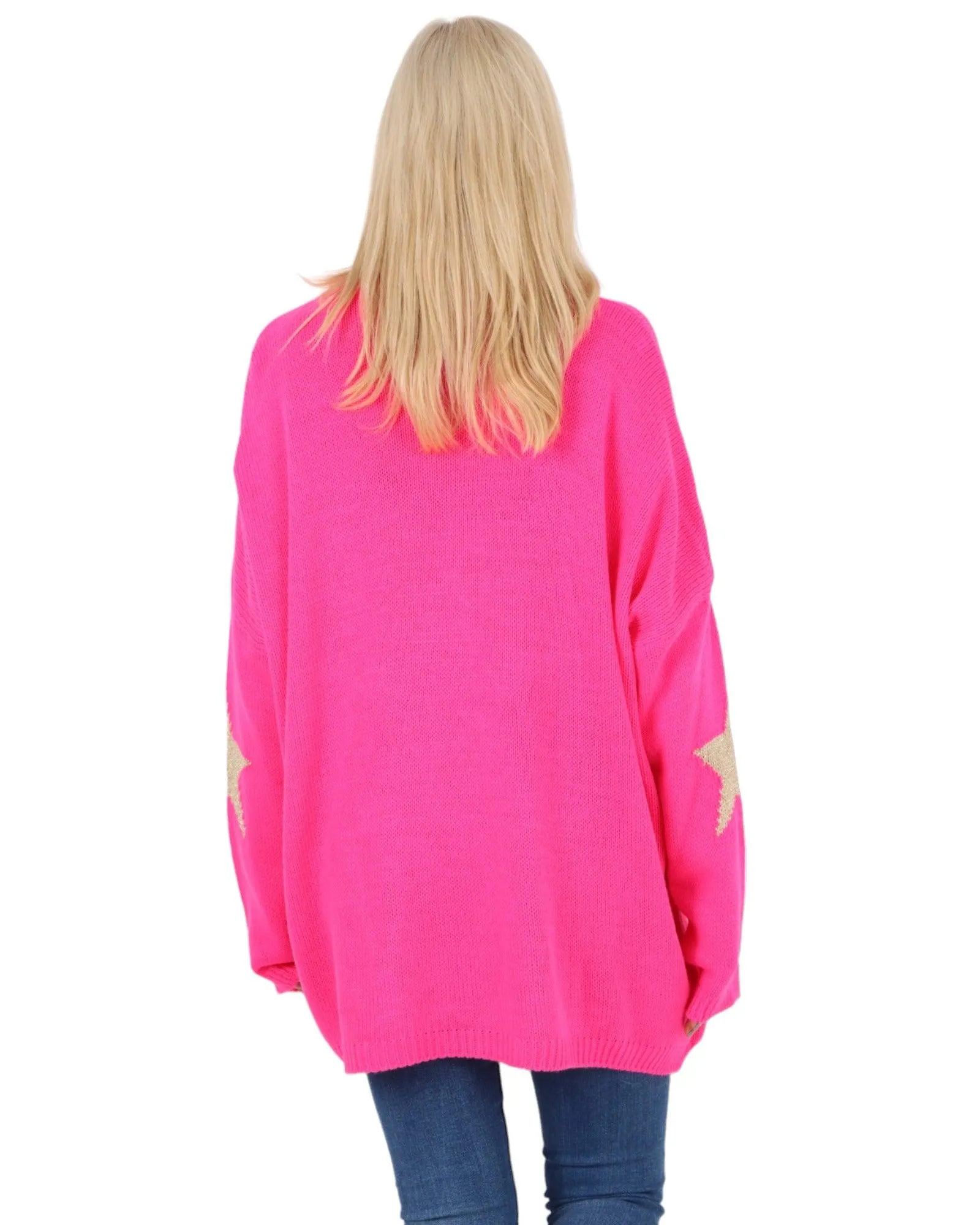 Plus Size Glitter Star Knitted Jumper
