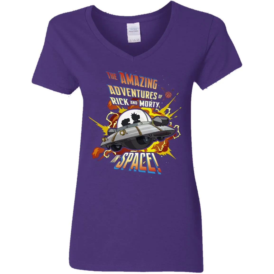 Rick And Morty Amazing Adventures In Space Women V-Neck T-Shirt