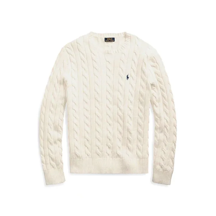 RL Cable Knit Cotton Sweater Off White