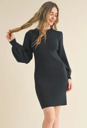 Round Neck Sweater Dress