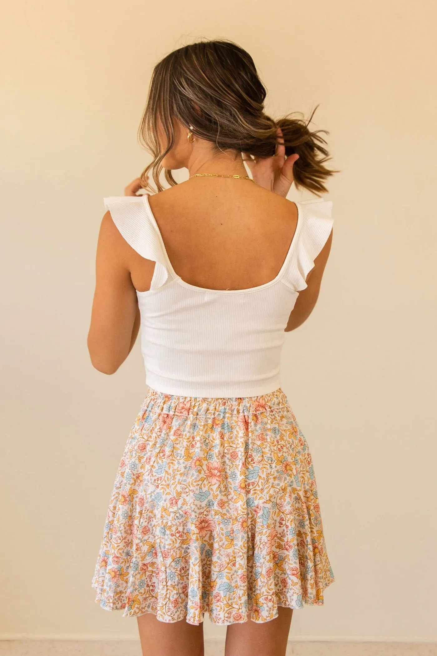 Ruffled Strap Tank Top