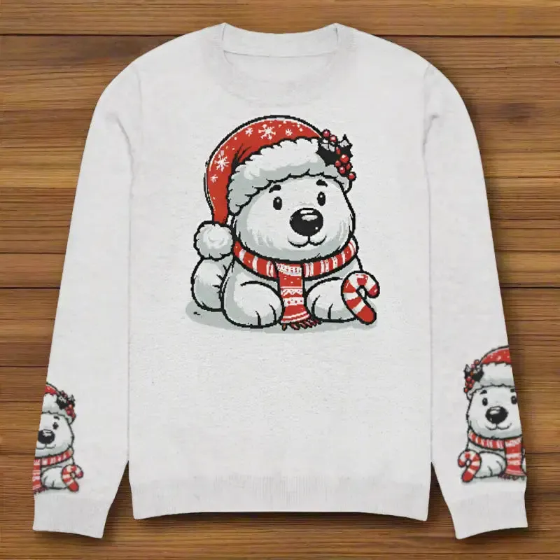 Santa Hat Knitted Crew Neck Sweater