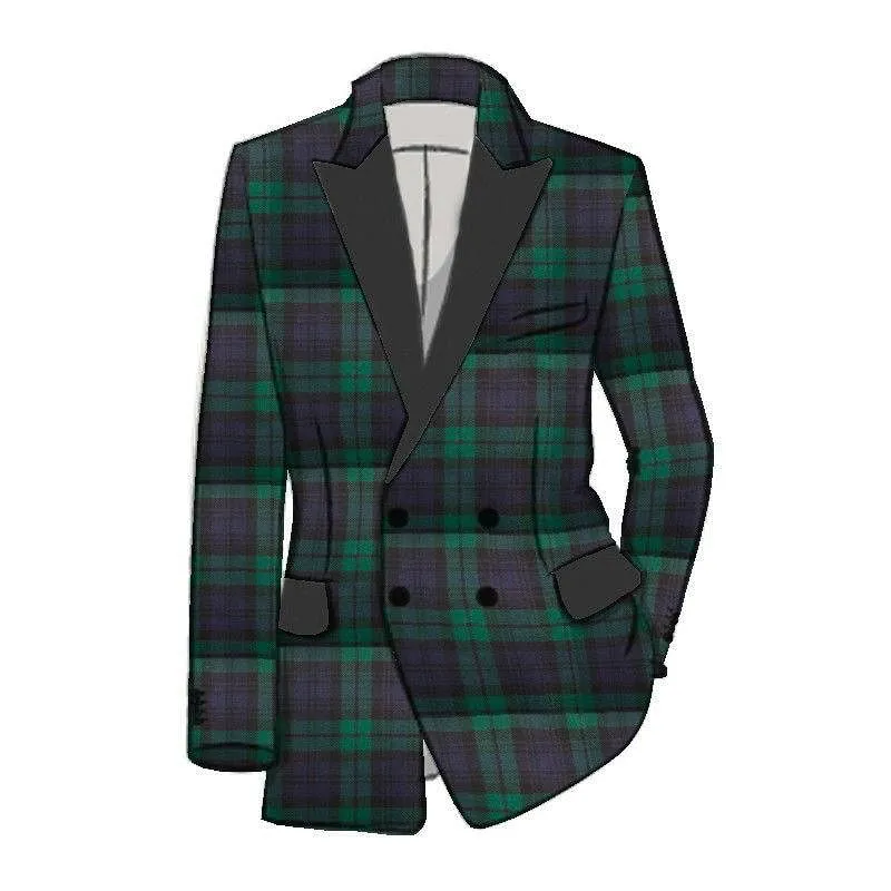 Scottish Men's Tartan Wool Double-breasted Jacket