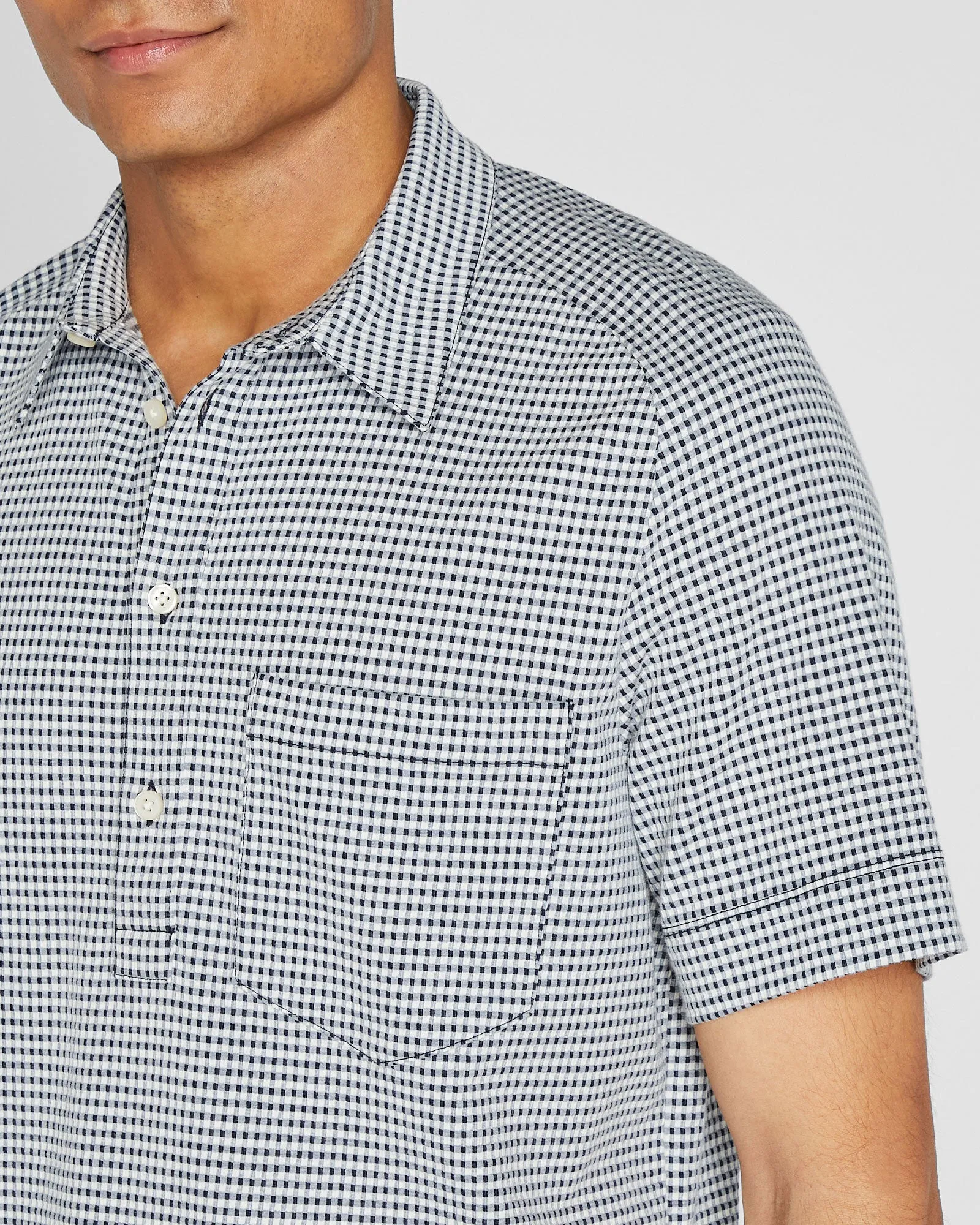 Seersucker Knit Popover