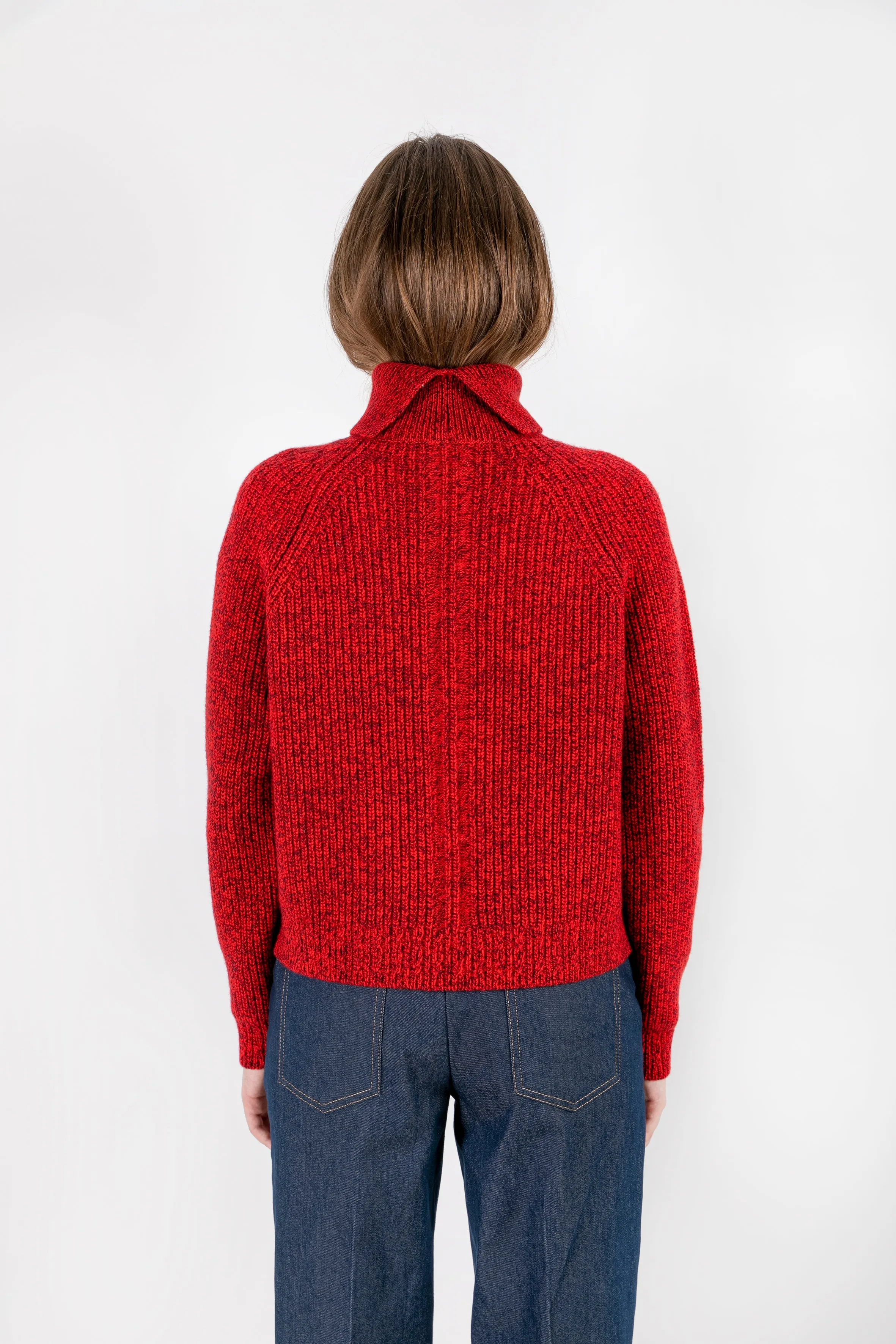 Simge - Wool Blend Turtleneck Red Sweater