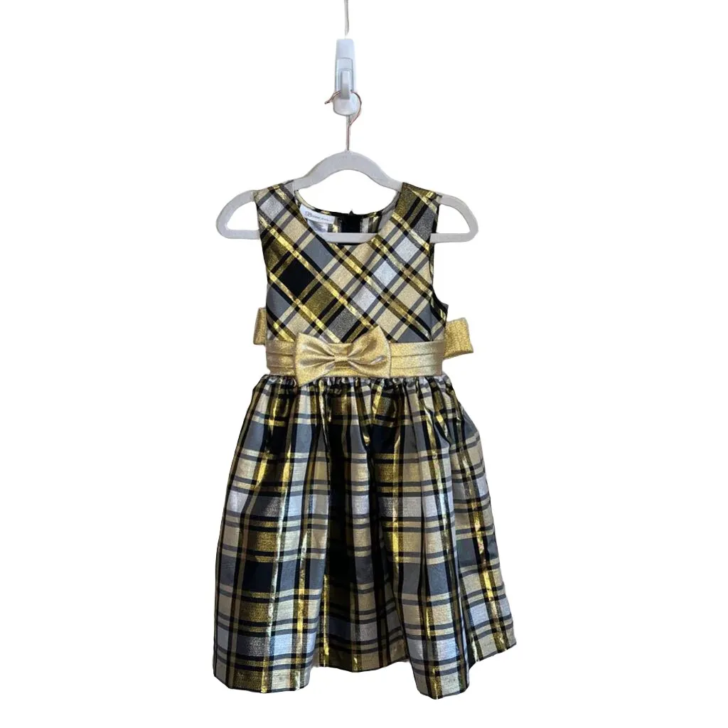 Sleeveless Checkered Dress / Shimmery