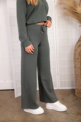 Spanx Dark Palm Air Essentials Wide Leg Pants