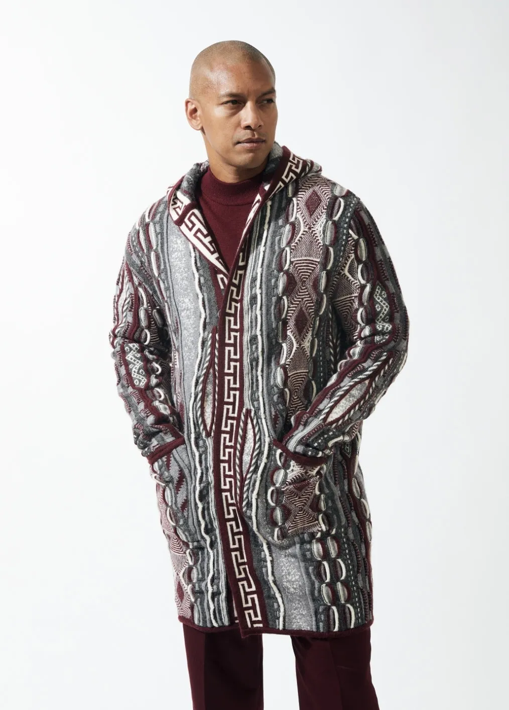 Stacy Adams 3/4 Length hooded sweater jacket