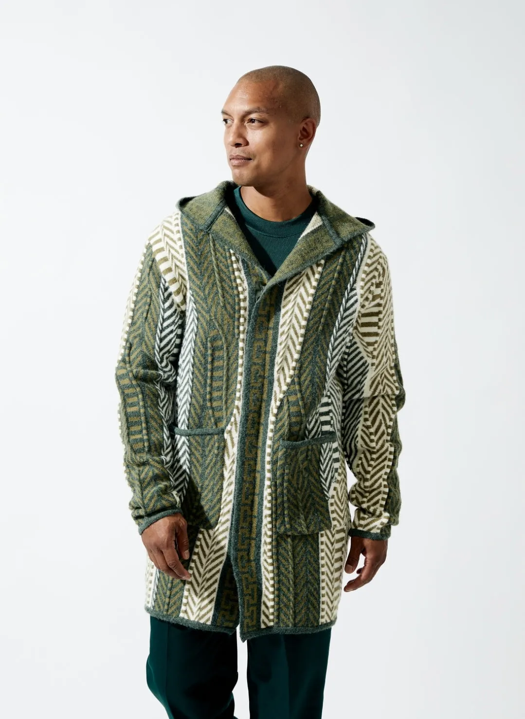 Stacy Adams 3/4 Length hooded sweater jacket