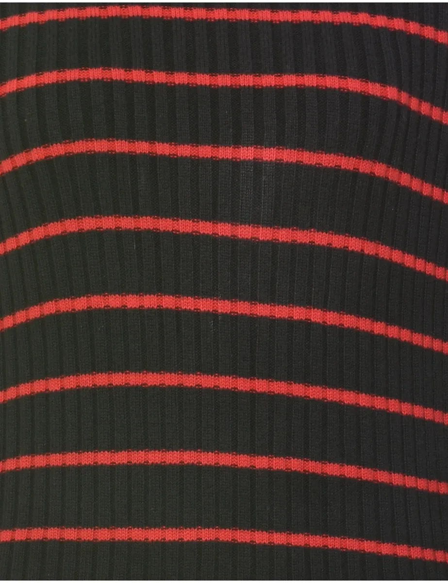 Striped Turtleneck Jumper - M