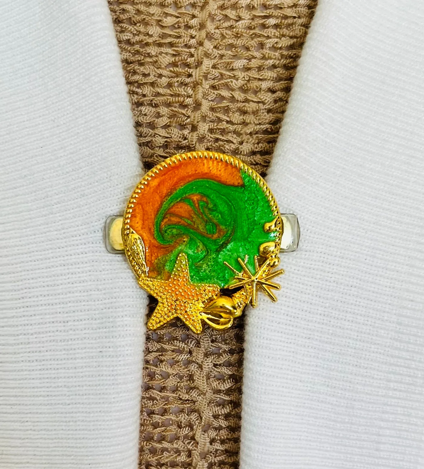 Sweater Clips Tropical Sweater Clip For Cardigan Clasp For Dress Clip for Coat Clasp Waist Clip Ocean Birthday Gift for Her by Fabulici