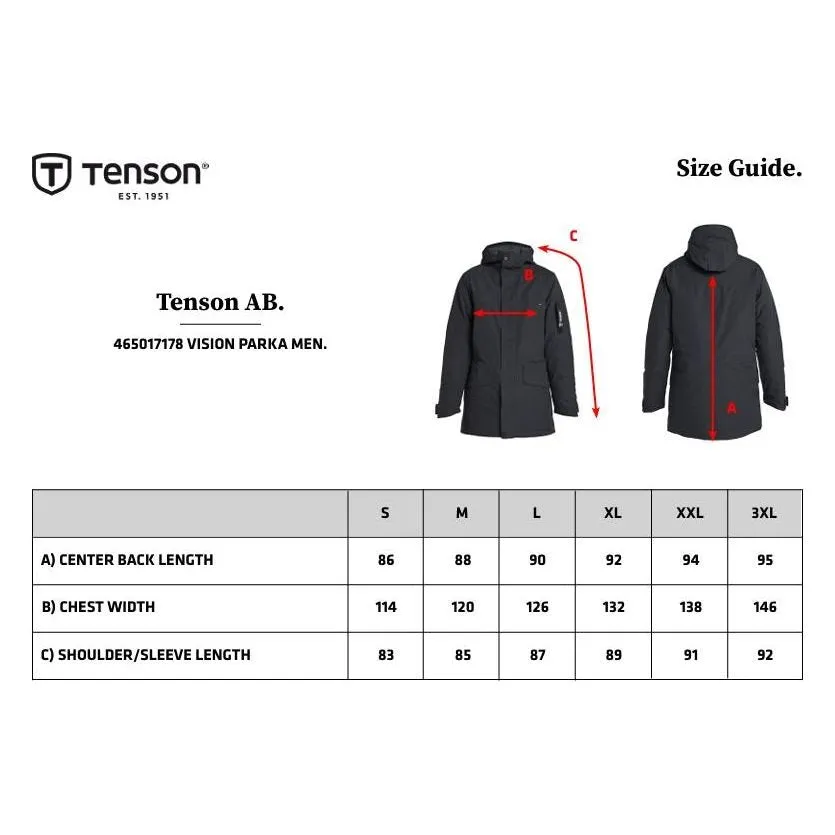 Tenson Vision Parka Men – Vandtæt og Vindtæt Parkajakke til Herre