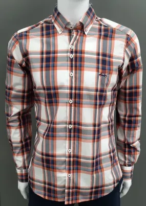 The Surf Car Paris Checked Shirt 8560 - Orange/Navy