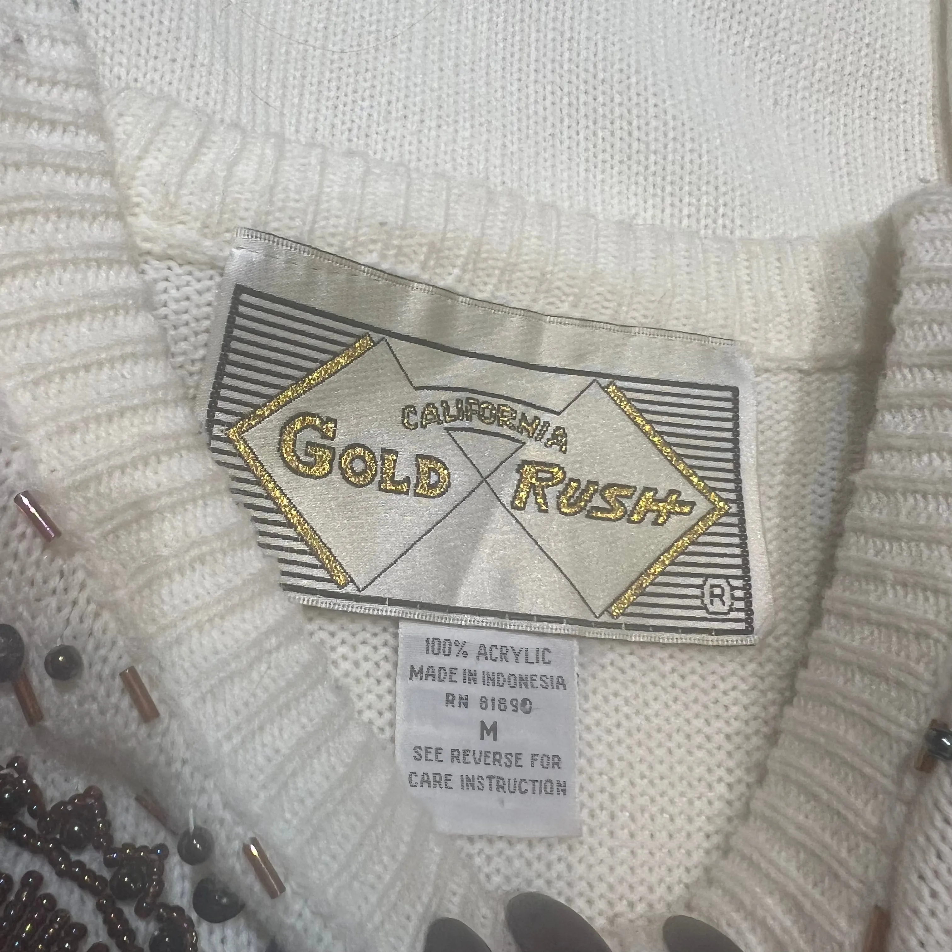 Vintage 1980s California Gold Rush Sweater Dress