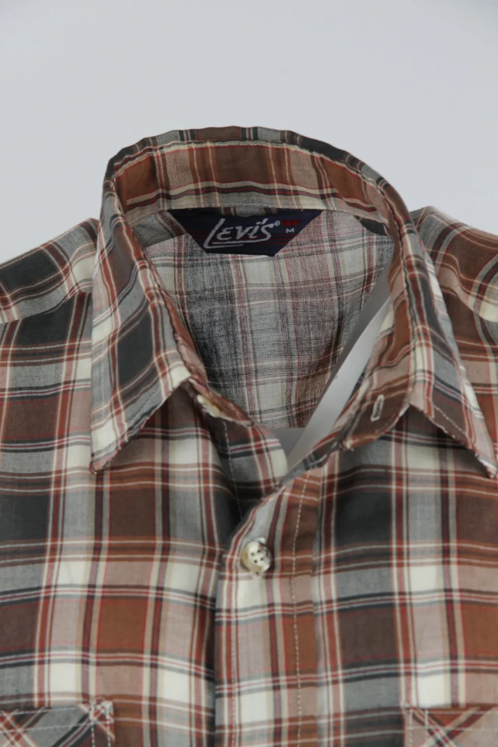 Vintage 70s white label checked Levis shirt - M/L