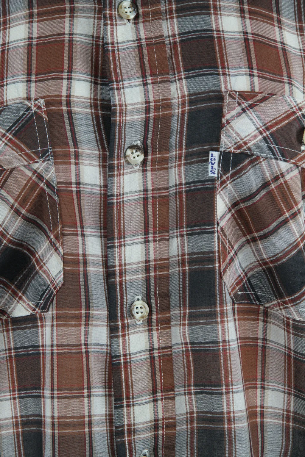 Vintage 70s white label checked Levis shirt - M/L