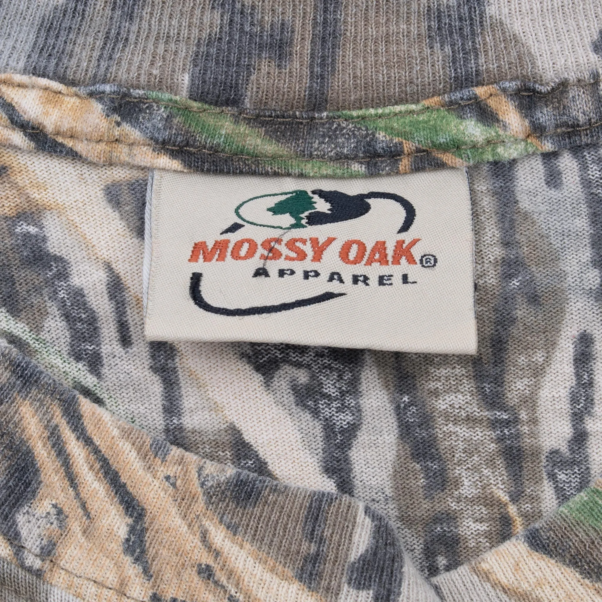 VINTAGE HUNTING MOSSY OAK SHADOW GRASS CAMO LONG SLEEVE POCKET TEE SHIRT XL