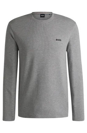 Waffle Style Long-Sleeve T-Shirt, Medium Grey