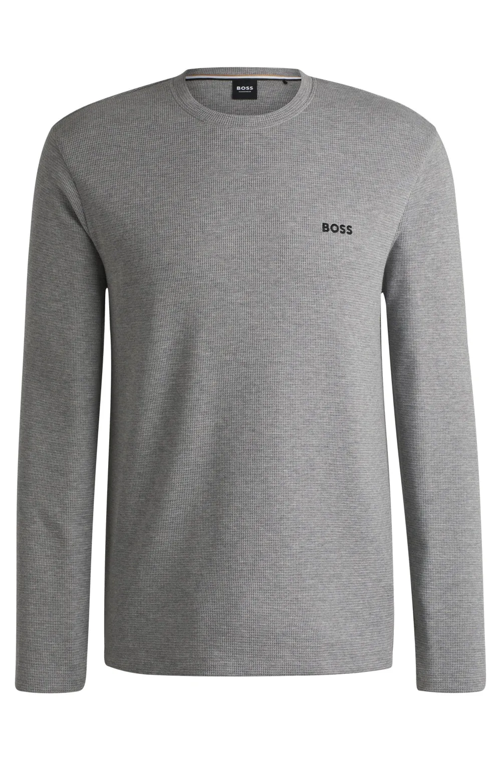 Waffle Style Long-Sleeve T-Shirt, Medium Grey