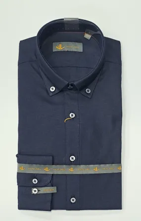White Label Fletcher Long Sleeve Casual Shirt - Navy