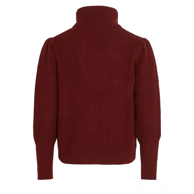 Womens Vila Cabernet Vilou Rollneck Knit