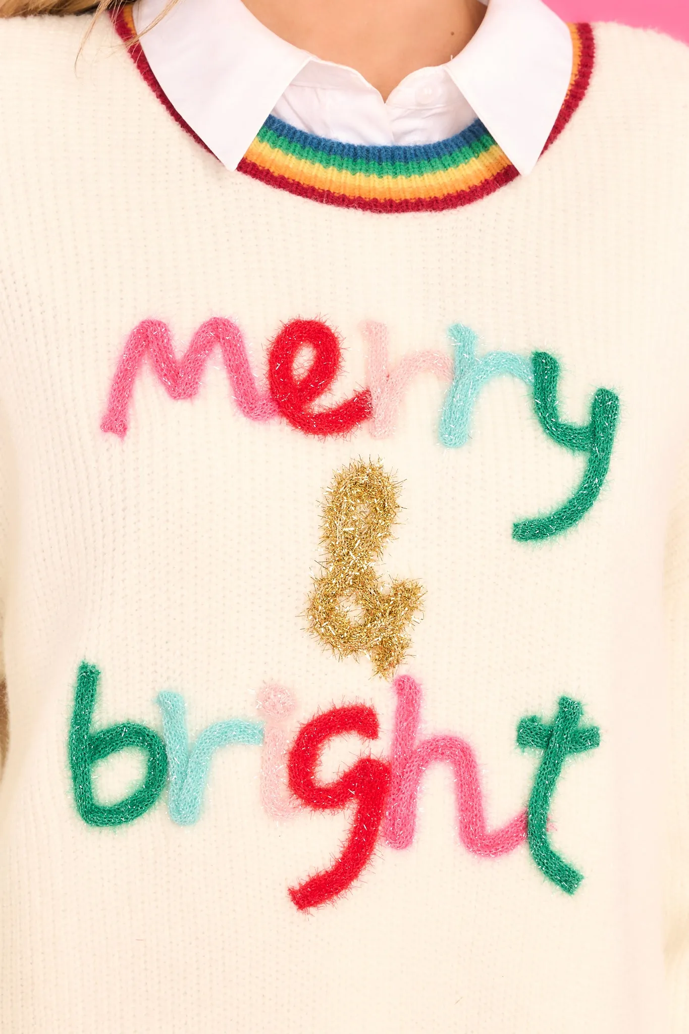 You Make Me Merry Ivory Sweater